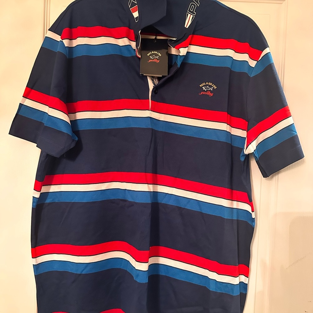 Paul & Shark Men Striped Polo Shirt